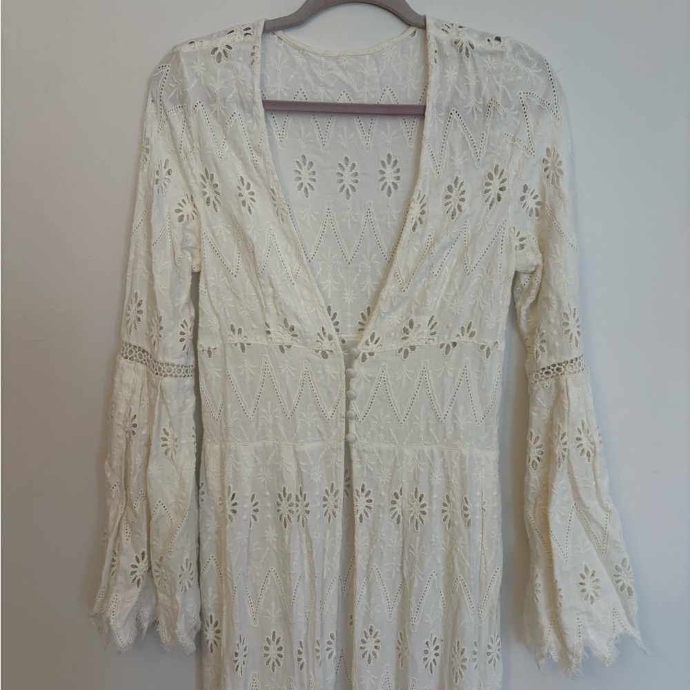 Free People Cream Lace Maxi Dress